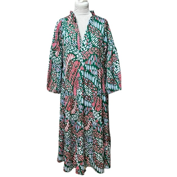 NWT MICHELLE MCDOWELL MOSAIC MEADOW BLUE CHRISTINA DRESS - Picture 1 of 4
